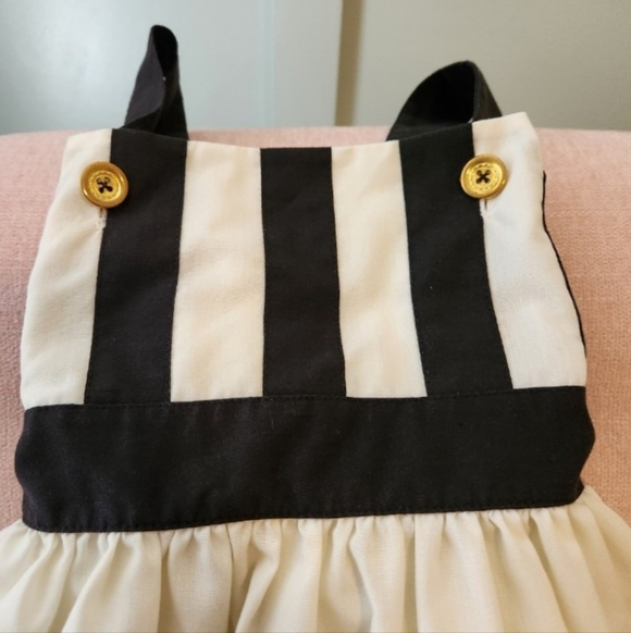 Htf Well dressed wolf 4t black striped dress vintage style pinafore smocked - Picture 6 of 7